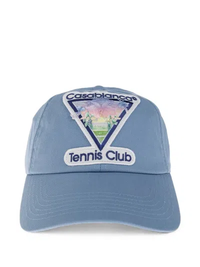 Casablanca Tennis Club Baseball Cap In Blue