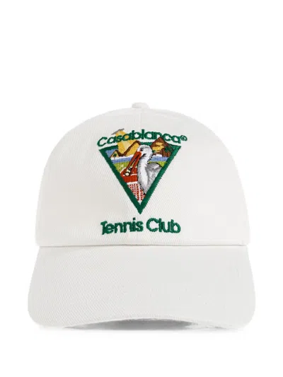 Casablanca Tennis Club Baseball Cap In White