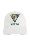 Casablanca Embroidered Triangular Patch Cotton Baseball Cap In White