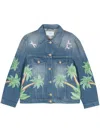 Casablanca Tennis Club Denim Jacket In Blue