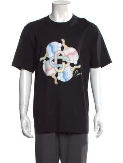 Pre-owned Casablanca Tennis Club Graphic Print T-shirt In Black