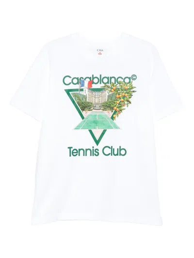 Casablanca Tennis Club Graphic T-shirt In White