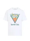Casablanca Tennis Club Short Sleeve Cotton T Shirt In White