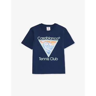 Casablanca Kids' Tennis Club Icon Brand-print Cotton-jersey T-shirt 5-14