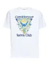 Casablanca Classic Fit Tennis Club Icon Organic Cotton Graphic T-shirt In White
