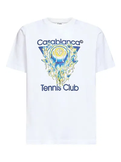 CASABLANCA 'TENNIS CLUB ICON CLASSIC' T-SHIRT,M.SP26.JTS.001.01 BRIGHT WHITE