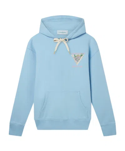 Casablanca Tennis Club Icon Cotton Hoodie In Blue
