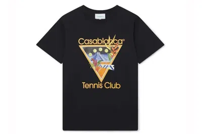 Pre-owned Casablanca Tennis Club Icon Cotton T-shirt Black