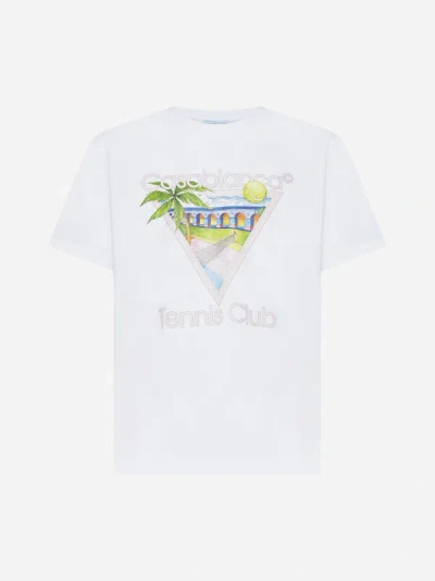 CASABLANCA TENNIS CLUB ICON COTTON T-SHIRT