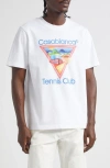 Casablanca White Crewneck T-shirt With Logo On The Front In Cotton Man In White