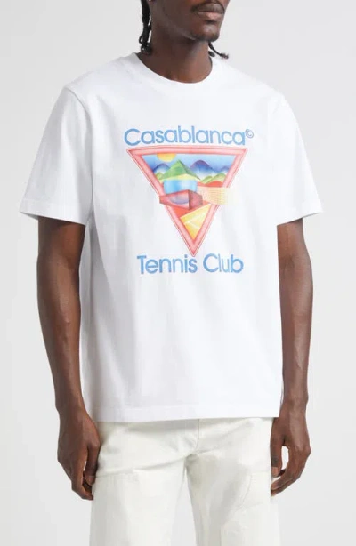 Casablanca Tennis Club Icon Graphic T-shirt In White