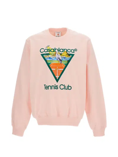 Casablanca Tennis Club Icon Graphic-print Sweater In Pink