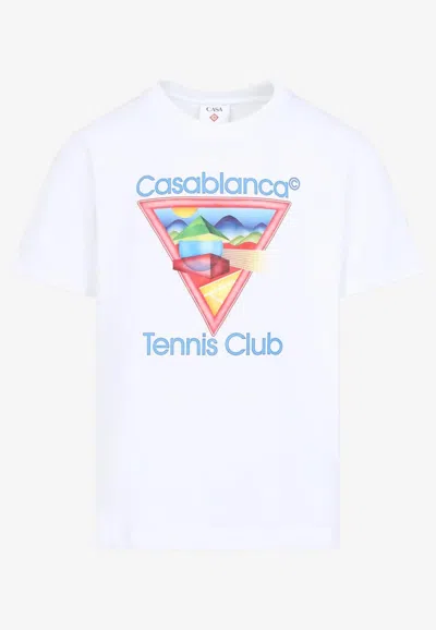 CASABLANCA TENNIS CLUB ICON PRINT T-SHIRT