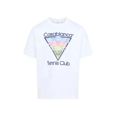 Casablanca Tennis Club Icon Printed Classic T-shirt In White