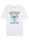 Casablanca Classic Fit Tennis Club Icon Organic Cotton Graphic T-shirt In White