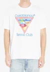 Casablanca White Crewneck T-shirt With Logo On The Front In Cotton Man In White