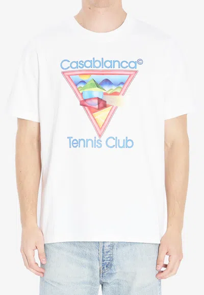 CASABLANCA TENNIS CLUB ICON PRINTED T-SHIRT