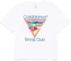 Casablanca Multicolor Graphic Triangle T-shirt In Organic Cotton In White