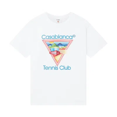 Pre-owned Casablanca Tennis Club Icon Printed T-shirt 'white' | Men's Size Xl