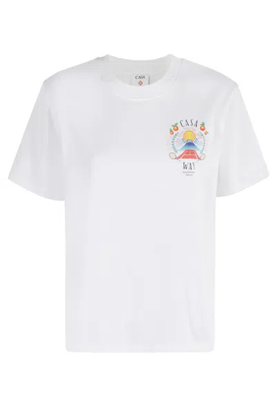 Casablanca Tennis Club Icon Printed Tshirt In White