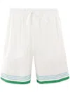 Casablanca Le Jeu Colore Silk Shorts In White