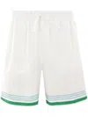 Casablanca Le Jeu Colore Silk Shorts In White