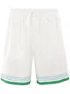 Casablanca Le Jeu Colore Silk Shorts In White