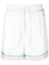 Casablanca Casa Way Drawstring-waist Track Shorts In White