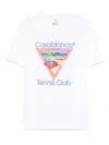 Casablanca Cotton Crew Neck T-shirt With Graphic Print In White