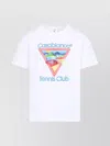 Casablanca Cotton Crew Neck T-shirt With Graphic Print In White
