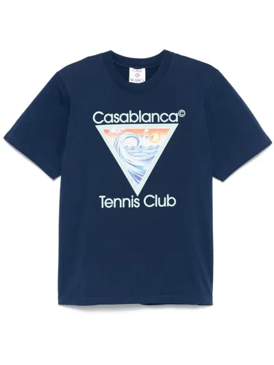 Casablanca Men's Tennis Club Icon Printed T-shirt In Blue