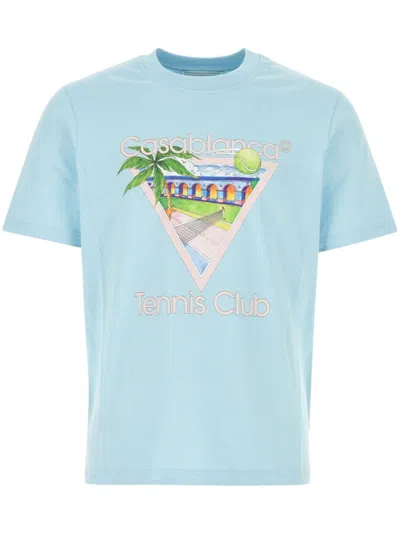 Casablanca Ssense Exclusive Blue 'tennis Club' Icon T-shirt In Multicolor