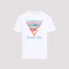 Casablanca White Crewneck T-shirt With Logo On The Front In Cotton Man In White