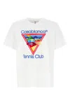 Casablanca White Crewneck T-shirt With Logo On The Front In Cotton Man In Multi