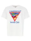 Casablanca White Crewneck T-shirt With Logo On The Front In Cotton Man In Multi
