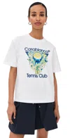 Casablanca Tennis Club Icon Short Sleeve T-shirt In White