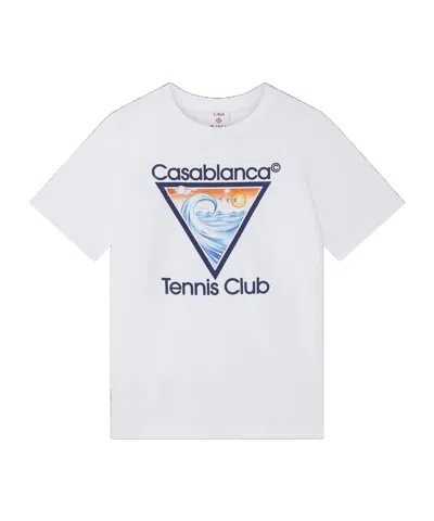 CASABLANCA CASABLANCA LOGO PRINTED CREWNECK T-SHIRT