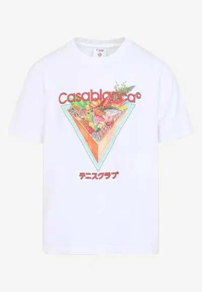 Casablanca Tennis Club Icon T-shirt In White