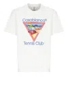 Casablanca White Crewneck T-shirt With Logo On The Front In Cotton Man In White