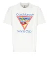 Casablanca White Crewneck T-shirt With Logo On The Front In Cotton Man In White