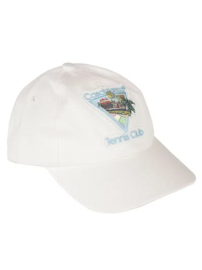 Casablanca Embroidered Patched Cap In Off White