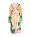 Casablanca Printed Silk Robe In White