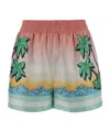 Casablanca Silk Shorts Tropical Print In Pink