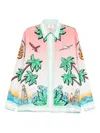 Casablanca Shirt In Pure Silk With Graphic Print