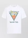 Casablanca Tennis Club Short Sleeve Cotton T Shirt In White