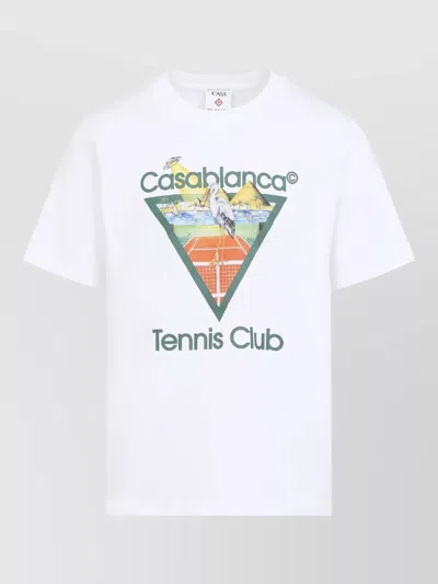 CASABLANCA TENNIS CLUB SHORT SLEEVE COTTON T SHIRT