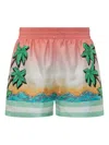 Casablanca Short Pants With Silk Graphic Print In Multicolour