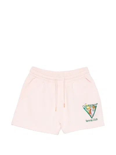 Casablanca Tennis Club Triangle Drawstring Shorts In Pink