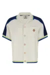 Casablanca Contrasting Trims Chest Pocket Logo-embroidered Short-sleeve Button-up Shirt In Multi