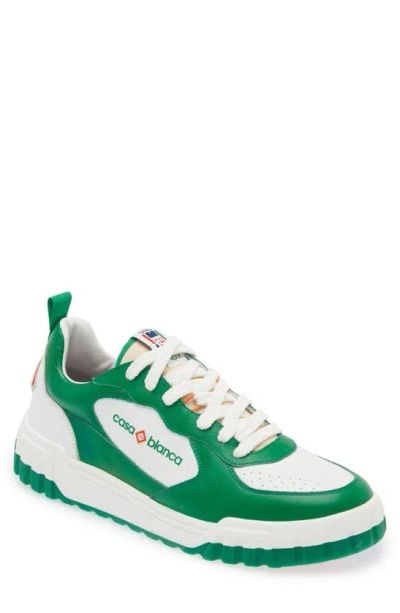 Casablanca Men's Tennis Court Leather Low-top Sneakers In Green
